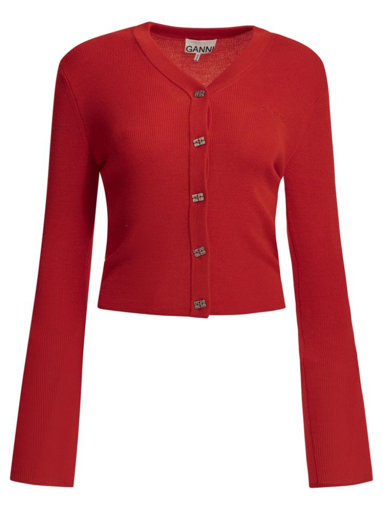 Ganni Merino Wool Cardigan Tag Size M Women